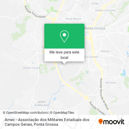 Amec - Associação dos Militares Estaduais dos Campos Gerais mapa
