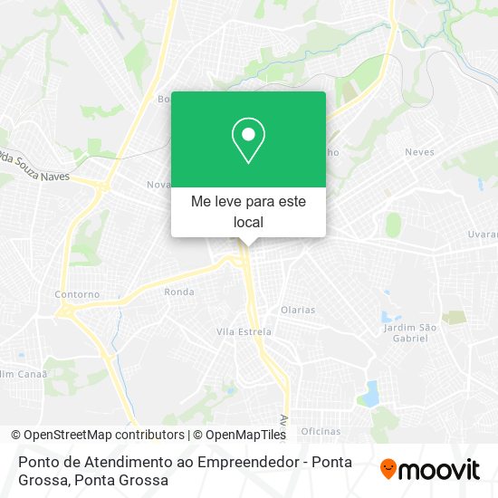 Ponto de Atendimento ao Empreendedor - Ponta Grossa mapa