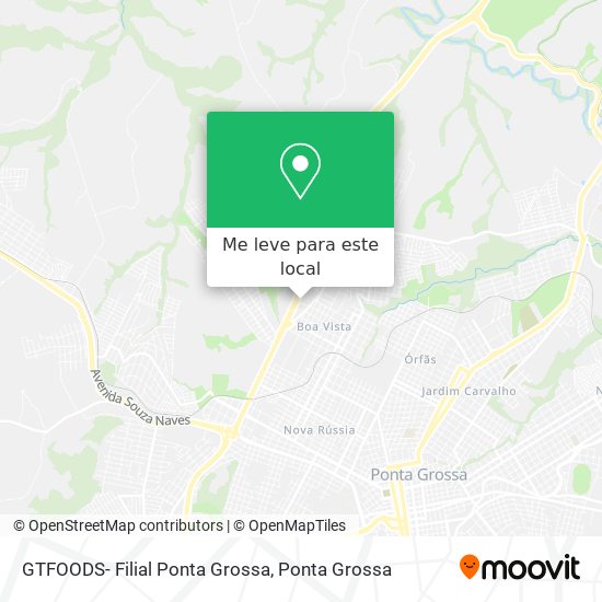 GTFOODS- Filial Ponta Grossa mapa