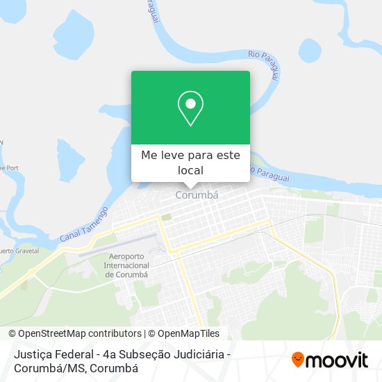 Justiça Federal - 4a Subseção Judiciária - Corumbá / MS mapa