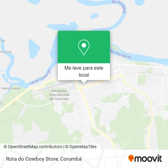 Rota do Cowboy Store mapa