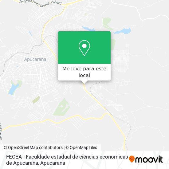 FECEA - Faculdade estadual de ciências economicas de Apucarana mapa