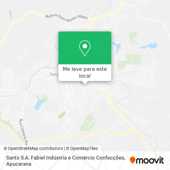 Sants S.A. Fabiel Indústria e Comércio Confecções mapa
