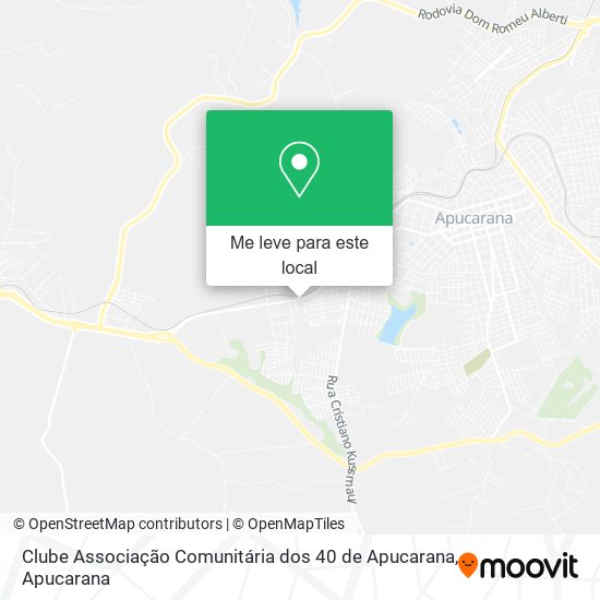 Clube Associação Comunitária dos 40 de Apucarana mapa