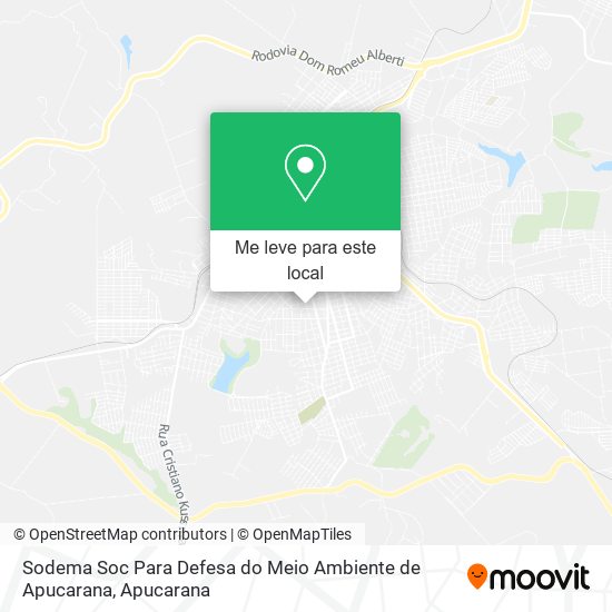 Sodema Soc Para Defesa do Meio Ambiente de Apucarana mapa