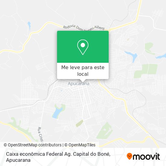 Caixa econômica Federal Ag. Capital do Boné mapa