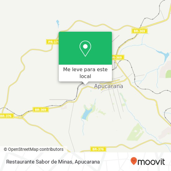 Restaurante Sabor de Minas, Avenida Irati, 525 Apucarana Apucarana-PR 86800-220 mapa