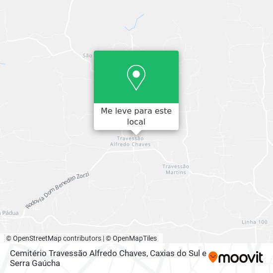 Cemitério Travessão Alfredo Chaves mapa