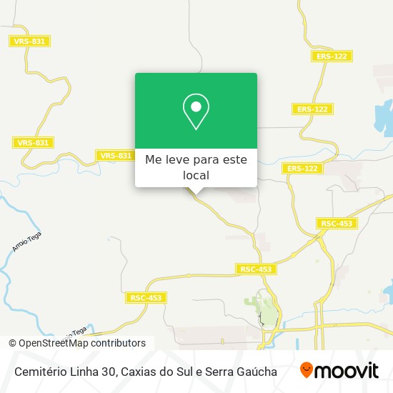 Cemitério Linha 30 mapa