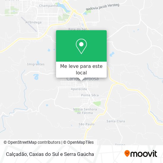 Calçadão mapa