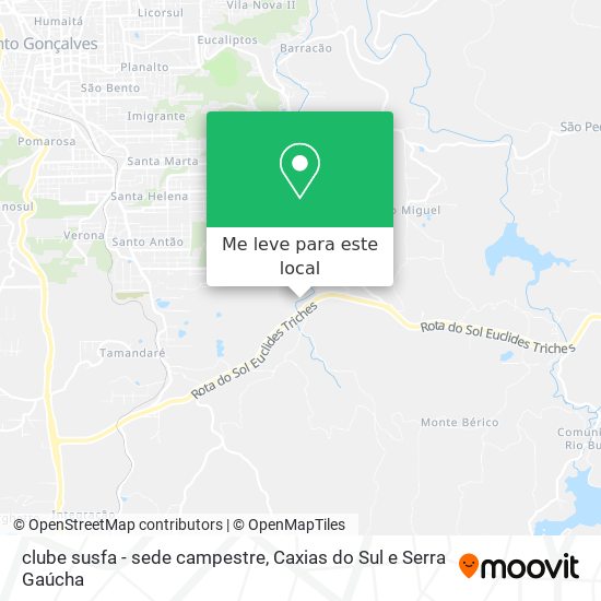 clube susfa - sede campestre mapa