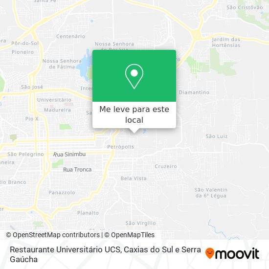 Restaurante Universitário UCS mapa