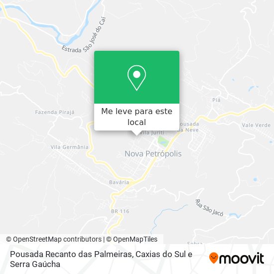 Pousada Recanto das Palmeiras mapa