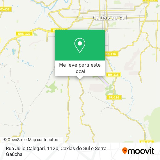 Rua Júlio Calegari, 1120 mapa