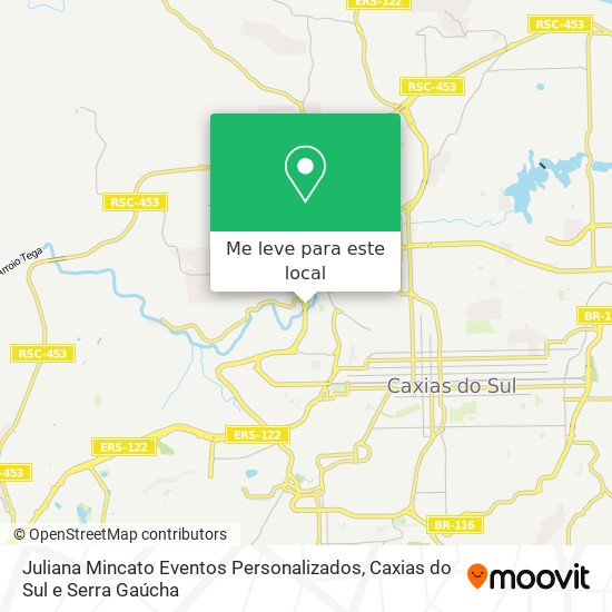Juliana Mincato Eventos Personalizados mapa
