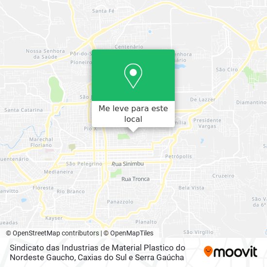 Sindicato das Industrias de Material Plastico do Nordeste Gaucho mapa