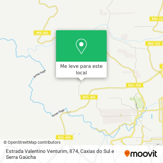 Estrada Valentino Venturim, 874 mapa