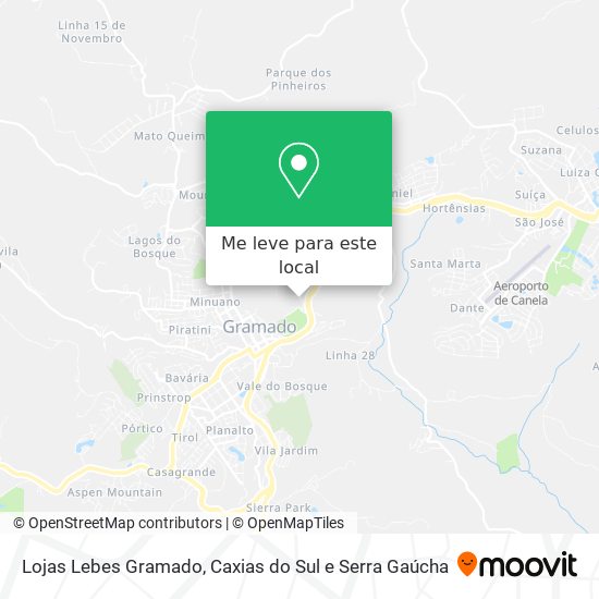 Lojas Lebes Gramado mapa