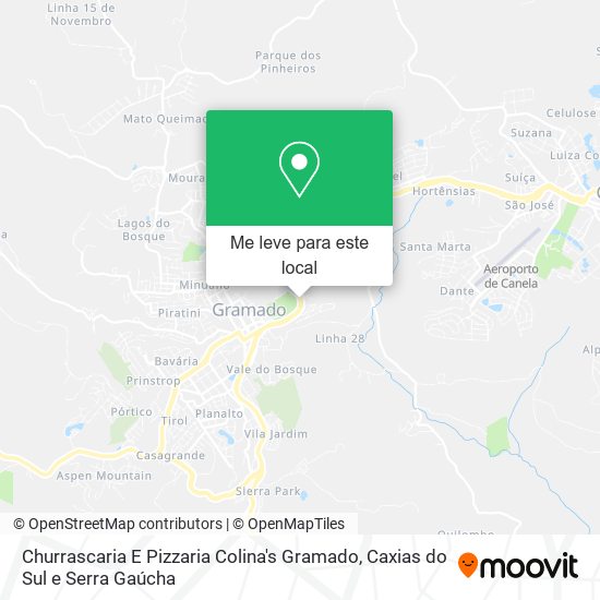 Churrascaria E Pizzaria Colina's Gramado mapa