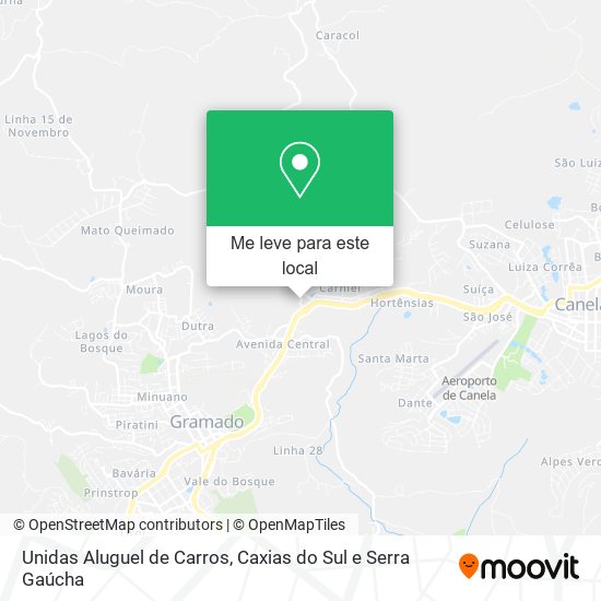 Unidas Aluguel de Carros mapa