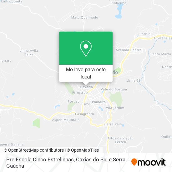 Pre Escola Cinco Estrelinhas mapa
