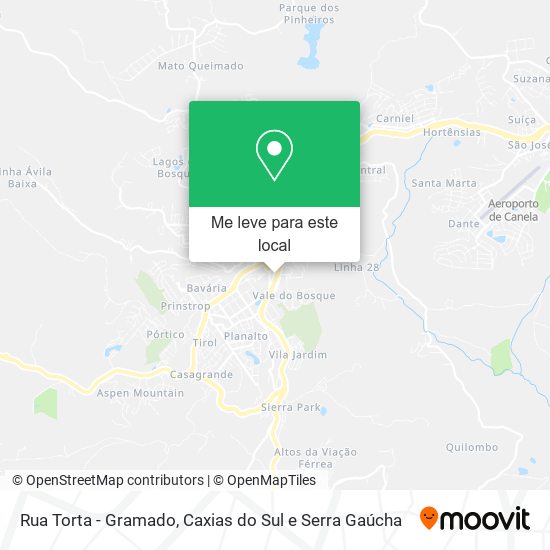 Rua Torta - Gramado mapa