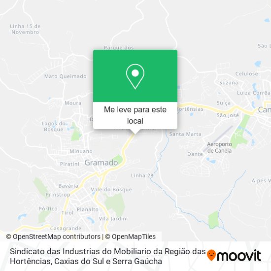 Sindicato das Industrias do Mobiliario da Região das Hortências mapa