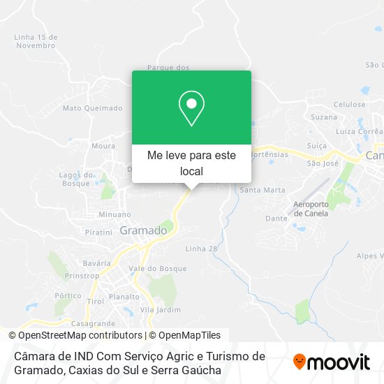 Câmara de IND Com Serviço Agric e Turismo de Gramado mapa