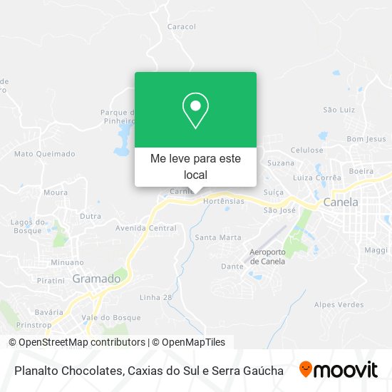 Planalto Chocolates mapa