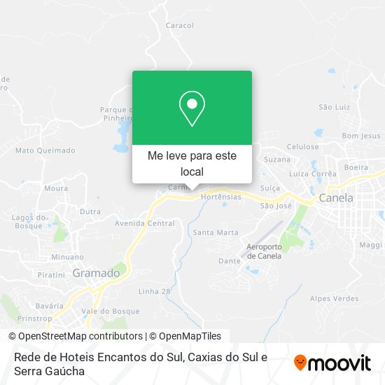 Rede de Hoteis Encantos do Sul mapa