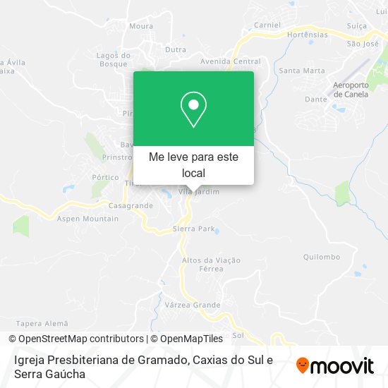 Igreja Presbiteriana de Gramado mapa