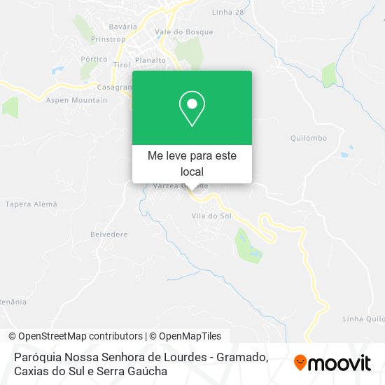 Paróquia Nossa Senhora de Lourdes - Gramado mapa