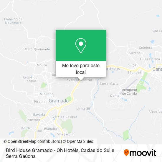 Bird House Gramado - Oh Hotéis mapa