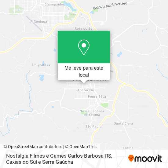 Nostalgia Filmes e Games Carlos Barbosa-RS mapa