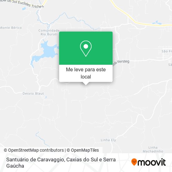 Santuário de Caravaggio mapa