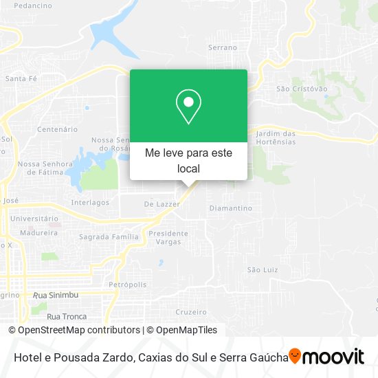 Hotel e Pousada Zardo mapa
