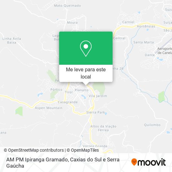 AM PM Ipiranga Gramado mapa
