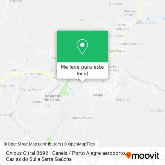 Onibus Citral 0692 - Canela / Porto Alegre-aeroporto mapa