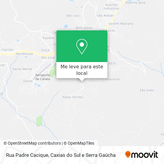 Rua Padre Cacique mapa