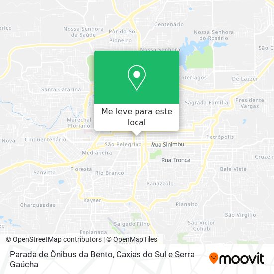 Parada de Ônibus da Bento mapa