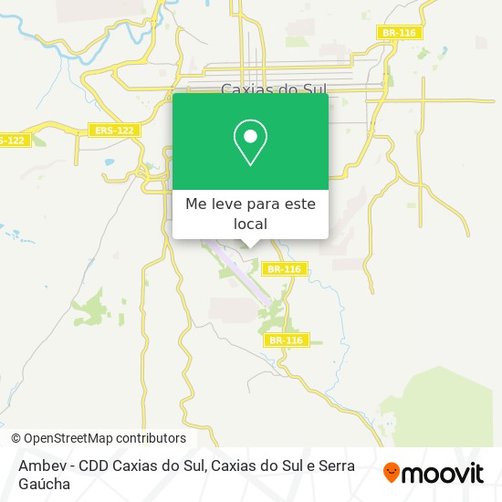 Ambev - CDD Caxias do Sul mapa