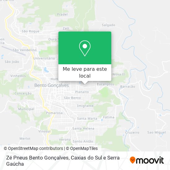 Zé Pneus Bento Gonçalves mapa