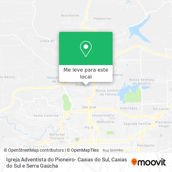 Igreja Adventista do Pioneiro- Caxias do Sul mapa