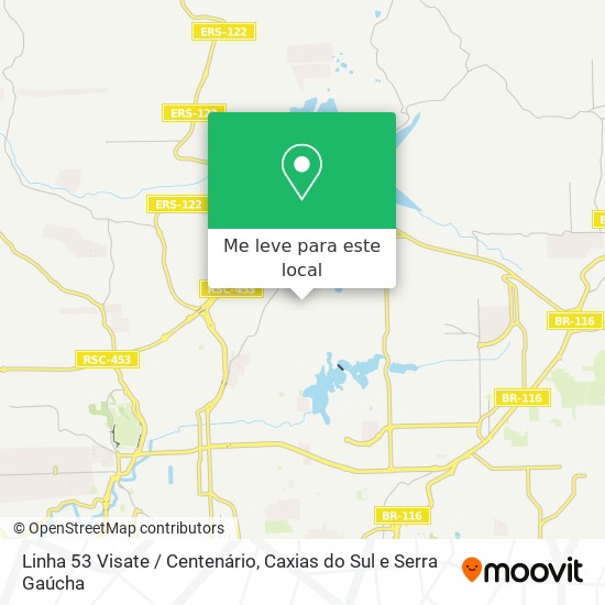 Linha 53 Visate / Centenário mapa