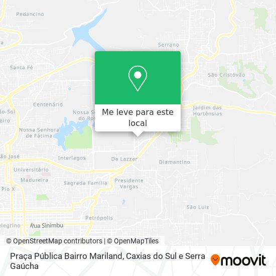 Praça Pública Bairro Mariland mapa