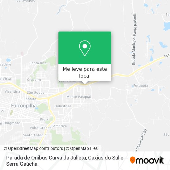 Parada de Onibus Curva da Julieta mapa