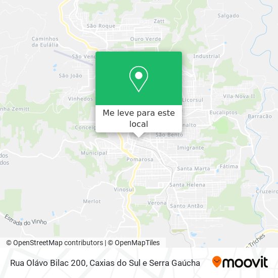 Rua Olávo Bilac 200 mapa