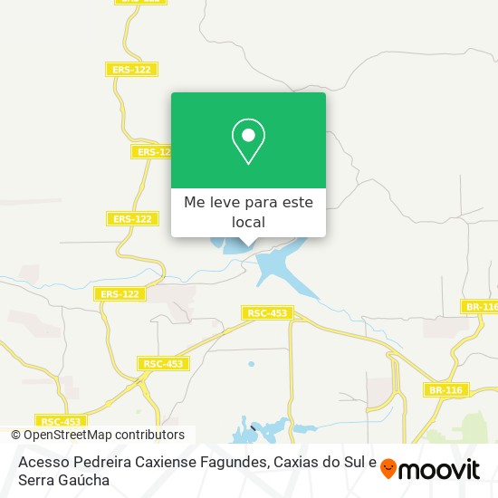 Acesso Pedreira Caxiense Fagundes mapa