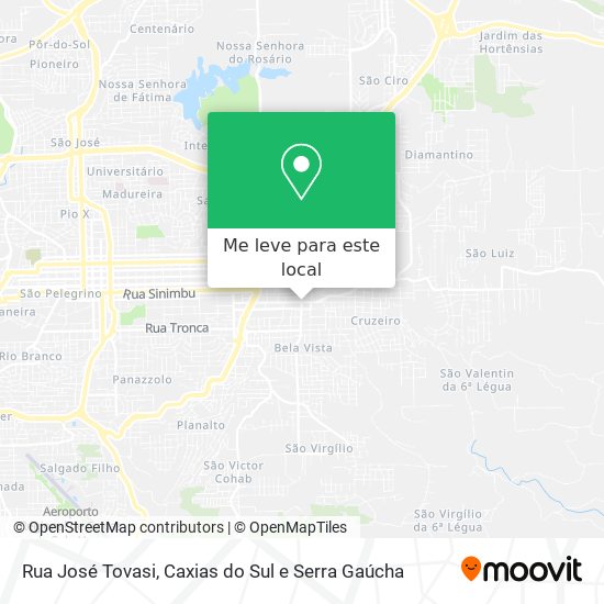 Rua José Tovasi mapa