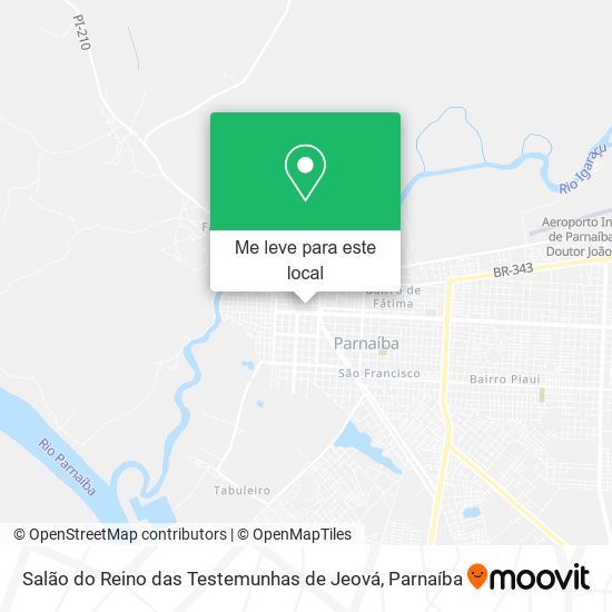 Salão do Reino das Testemunhas de Jeová mapa